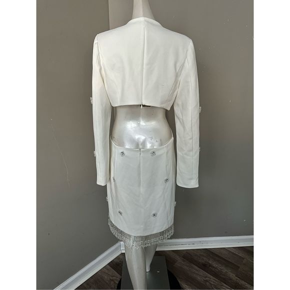 PATBO HAND-BEADED CUT-OUT BLAZER MINI DRESS - Picture 11 of 13